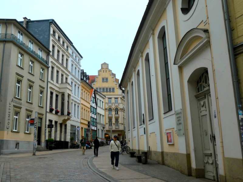 Straat met mooie gevels in Schwerin