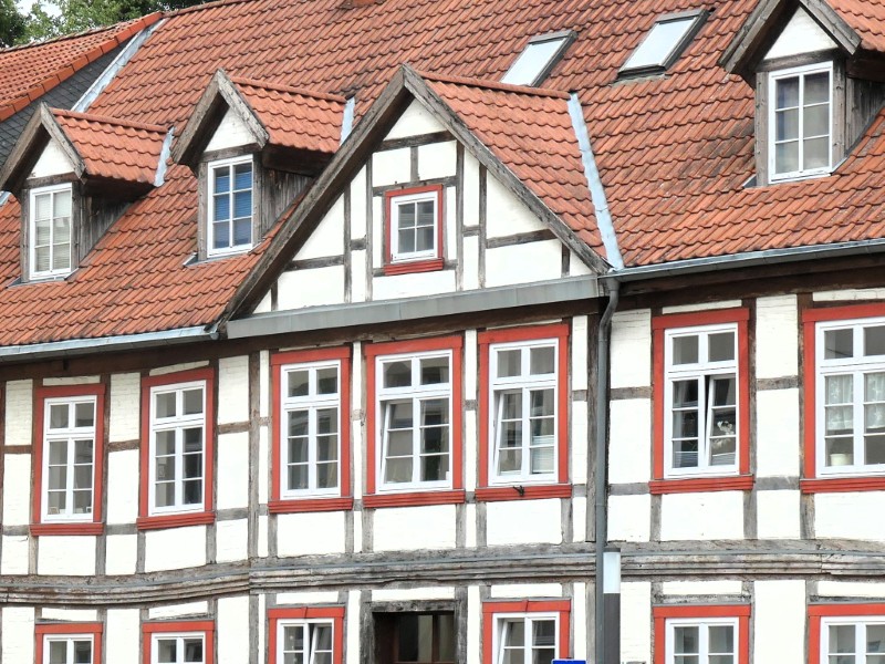 Gevel van vakwerkhuis in Schwerin